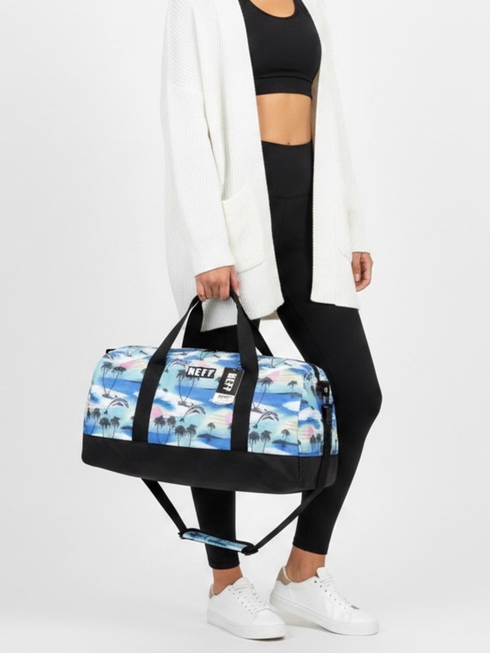 Neff Blue Tropical Dolphin Print Duffel Bag